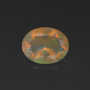 Opale naturale multicolore da 0,96 ct, taglio ovale, trasparente