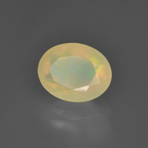 Opale naturale multicolore da 1,24 ct, taglio ovale, traslucido