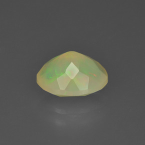 Opale naturale multicolore da 1,24 ct, taglio ovale, traslucido