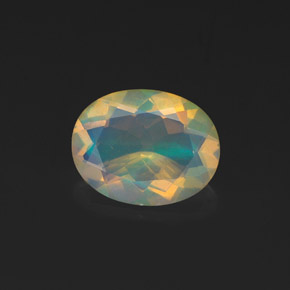 Opale naturale multicolore da 0,99 ct, taglio ovale, trasparente