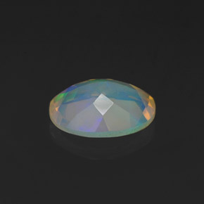 Opale naturale multicolore da 0,99 ct, taglio ovale, trasparente