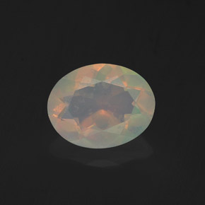 Opale naturale multicolore da 1,05 ct, taglio ovale, trasparente