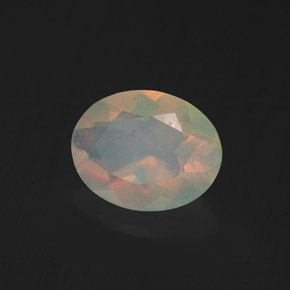 Opale naturale multicolore da 1,05 ct, taglio ovale, trasparente