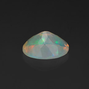 Opale naturale multicolore da 1,08 ct, taglio ovale, trasparente