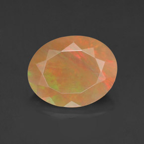Opale naturale multicolore da 1,43 ct, taglio ovale, opaco