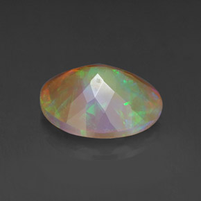 Opale naturale multicolore da 1,45 ct, taglio ovale, trasparente