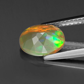 Opale naturale multicolore da 1,11 ct, taglio ovale, trasparente
