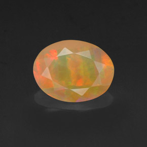 Opale naturale multicolore da 0,97 ct, taglio ovale, opaco