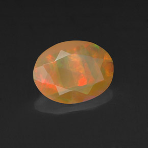 Opale naturale multicolore da 0,97 ct, taglio ovale, opaco