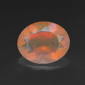Opale naturale multicolore da 1,40 ct, taglio ovale, trasparente