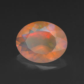 Opale naturale multicolore da 1,40 ct, taglio ovale, trasparente