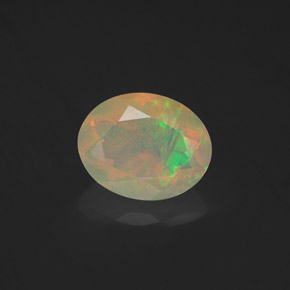 Opale naturale multicolore da 1,23 ct, taglio ovale, trasparente