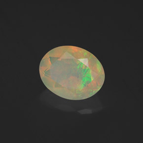 Opale naturale multicolore da 1,23 ct, taglio ovale, trasparente