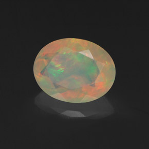 Opale naturale multicolore da 1,14 ct, taglio ovale, trasparente