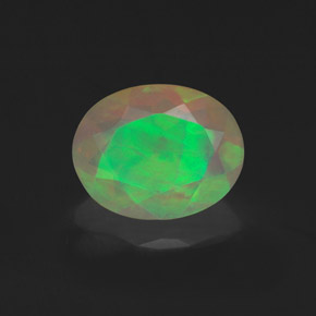 Opale naturale multicolore da 1,06 ct, taglio ovale, trasparente