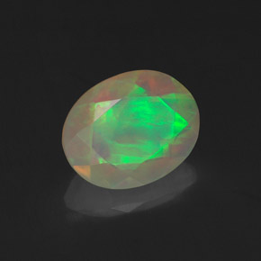 Opale naturale multicolore da 1,06 ct, taglio ovale, trasparente
