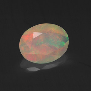 Opale naturale multicolore da 1,04 ct, taglio ovale, trasparente