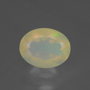 Opale naturale multicolore da 1,18 ct, taglio ovale, traslucido