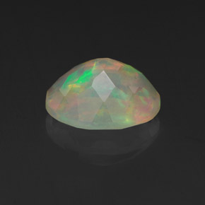 Opale naturale multicolore da 1,28 ct, taglio ovale, trasparente