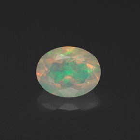 Opale naturale multicolore da 1,29 ct, taglio ovale, trasparente