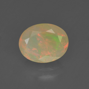 Opale naturale multicolore da 1,19 ct, taglio ovale, traslucido