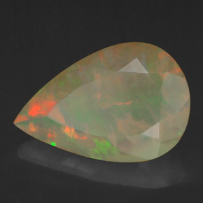 Opale naturale multicolore da 4,29 ct, taglio a pera, opaco
