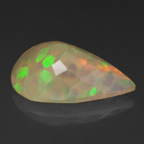 Opale naturale multicolore da 4,29 ct, taglio a pera, opaco