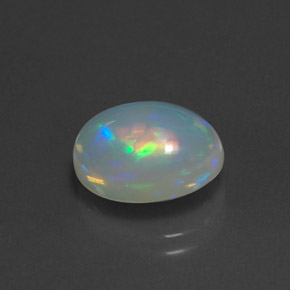 Opale naturale multicolore da 2,90 ct, taglio ovale, trasparente