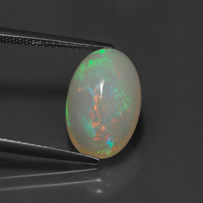 Opale naturale multicolore da 4,21 ct, trasparente, trasparente/traslucido