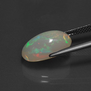 Opale naturale multicolore da 4,21 ct, trasparente, trasparente/traslucido