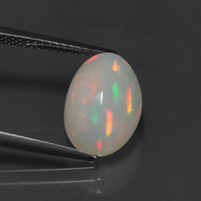 Opale naturale multicolore da 2,98 ct, trasparente, trasparente/traslucido