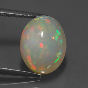 Opale naturale multicolore da 4,94 ct, trasparente, trasparente/traslucido