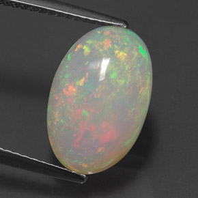 Opale naturale multicolore da 4,88 ct, trasparente, trasparente/traslucido