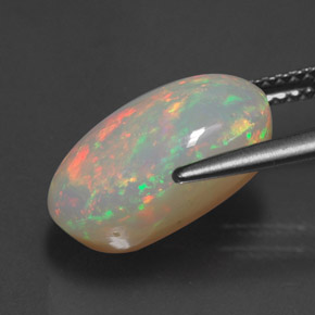 Opale naturale multicolore da 4,88 ct, trasparente, trasparente/traslucido