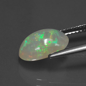 Opale naturale multicolore da 2,09 ct, trasparente, trasparente/traslucido