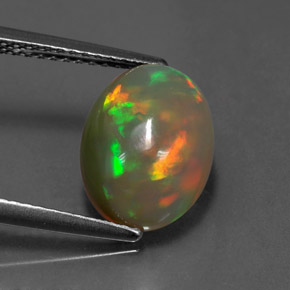 Opale naturale multicolore da 2,62 ct, trasparente, trasparente/traslucido