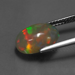 Opale naturale multicolore da 2,62 ct, trasparente, trasparente/traslucido