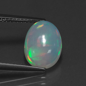 Opale naturale multicolore da 2,35 ct, trasparente, trasparente/traslucido
