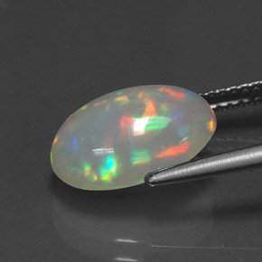 Opale naturale multicolore da 2,60 ct, trasparente, trasparente/traslucido