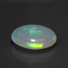 Opale naturale multicolore da 3,97 ct, taglio ovale, trasparente