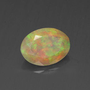 Opale naturale multicolore da 0,82 ct, trasparente, trasparente/traslucido