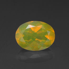 Opale naturale multicolore da 0,98 ct, taglio ovale, trasparente