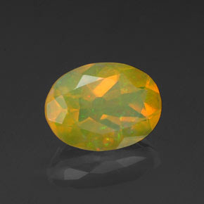 Opale naturale multicolore da 0,98 ct, taglio ovale, trasparente