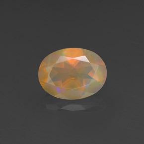 Opale naturale multicolore da 0,88 ct, taglio ovale, trasparente