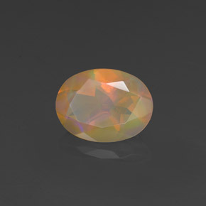 Opale naturale multicolore da 0,88 ct, taglio ovale, trasparente