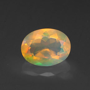 Opale naturale multicolore da 0,95 ct, taglio ovale, trasparente