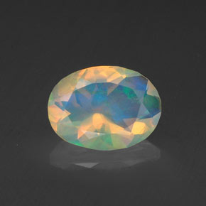 Opale Multicolore naturale da 0.72 ct, Taglio ovale, Trasparente