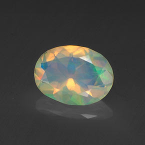 Opale Multicolore naturale da 0.72 ct, Taglio ovale, Trasparente