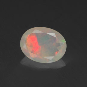 Opale naturale multicolore da 0,64 ct, taglio ovale, trasparente