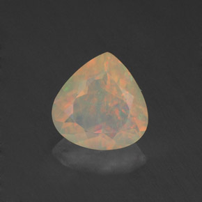 Opale naturale multicolore da 0,67 ct, taglio a pera, trasparente